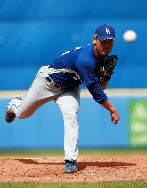 2008년 LA 다저스 스프링캠프 당시 박찬호. 사진=ⓒGettyimages이매진스