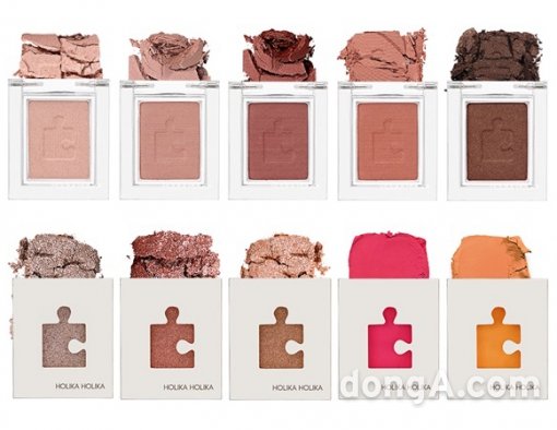 엔프라니㈜의 로드샵 브랜드 ‘홀리카홀리카’는 62가지 다채로운 컬러 스펙트럼의 ‘피스 매칭 섀도우(Piece Matching Shadow)’라인을 출시한다
