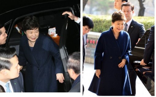 사진=좌측(청와대에서 삼성동 자택에 도착한 박근혜, 박영대 기자 sannae@donga.com), 우측(검찰에 출두한 박근혜, 공동취재단)