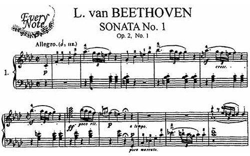 베토벤 피아노 소나타 1번 1악장 악보.