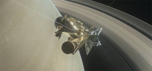 토성 관측 위성 카시니의 ‘그랜드 피날레’ 임무 상상도. 사진 출처 미국항공우주국(NASA) 홈페이지