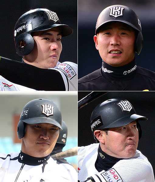 kt 이대형-박경수-유한준-이진영(왼쪽 상단부터 시계방향으로). 사진｜스포츠동아DB·스포츠코리아