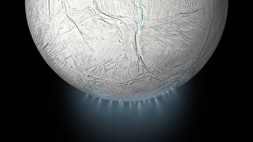 카시니는 2015년 토성의 달(위성) ‘엔켈라두스’ 남극의 심해에서 솟아오르는 것으로 추정되는 물기둥을 관측했다. 분석 결과 물 다음으로 가장 많은 비중을 차지한 것은 수소로, 연구진은 풍부한 수소가 지구에서처럼 심해 열수구에서 비롯됐을 것으로 봤다. 미국항공우주국(NASA) 제공