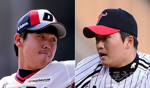 두산 김명신-LG 고우석(오른쪽). 스포츠동아DB