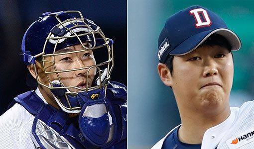 두산 양의지-함덕주(오른쪽). 사진｜스포츠동아DB·스포츠코리아