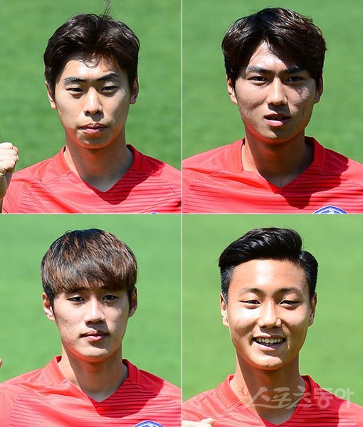 U-20 대표팀 김승우-정태욱-백승호-한찬희(왼쪽 상단부터 시계방향으로). 스포츠동아DB