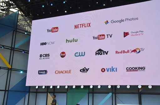 <구글 홈을 통해 감상할 수 있는 영상 서비스 목록, 아마존 프라임 비디오는 아마존 알렉사에서만 이용할 수 있는 관계로 없습니다.>(출처=IT동아)