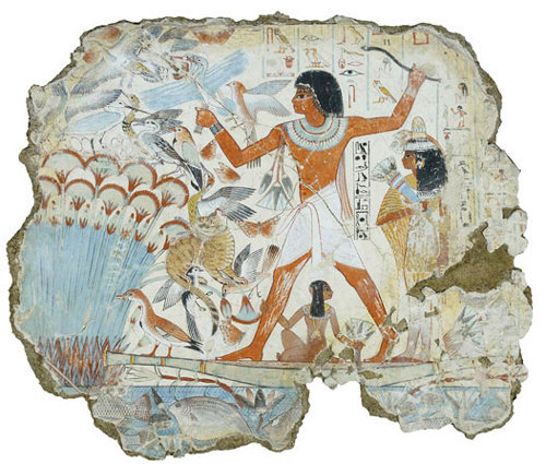 이집트 벽화 ‘늪지에서 사냥하는 네바문’.