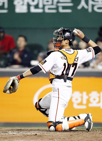 한화 신인 포수 박상언은 어쩌면 앞으로 기억해야 할 이름일지도 모른다. 적어도 포수에 대한 각오만큼은 확고하다. 사진제공｜한화 이글스