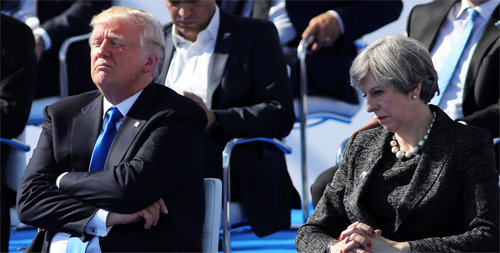 도널드 트럼프 미국 대통령(사진 왼쪽)과 테레사 메이 영국 총리.