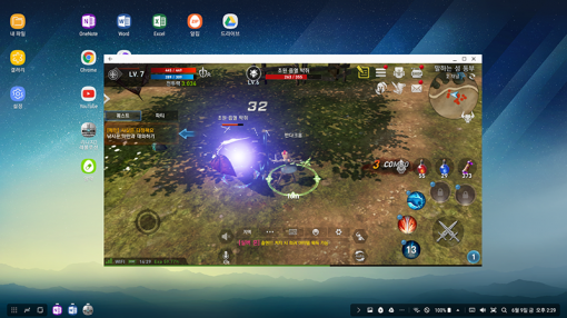 덱스에서 실행한 넷마블 리니지2 레볼루션(출처=IT동아)