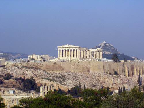 아테네 아크로폴리스의 파르테논 신전.