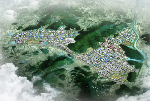 친환경차 선도 도시로 지정된 광주광역시는 오는 2021년까지 빛그린 국가산업단지 일원에 자동차 관련 기업들이 친환경 자동차 부품을 개발하고 생산할 수 있는 대규모 연구개발 단지를 조성해 자동차 100만대 생산도시로의 도약을 준비하고 있다. 사진은 빛그린 국가산업단지 조감도. 사진제공 ｜ 광주광역시