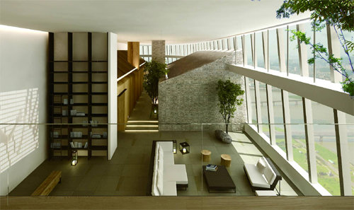 신동빈 롯데그룹 회장이 거주할 서울 송파구 롯데월드타워 시그니엘 레지던스 내부. 롯데물산 제공