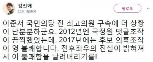 사진=‘이준서 구속’ 김진애 전 의원 소셜미디어
