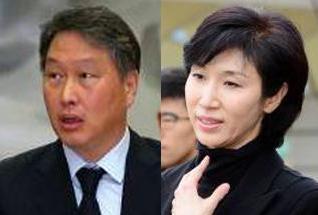 최소 4조원 최태원 회장 재산, 이혼 시 노소영 관장에 ‘절반’ 뚝?/최태원-노소영 부부.