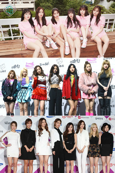 8월 걸그룹의 치열한 경쟁이 시작된다. 여자친구·CLC·소녀시대(위에서부터) 등 내로라하는 그룹들이 나란히 컴백해 양보 없는 대결을 벌인다. 사진제공｜동아닷컴DB·쏘스뮤직