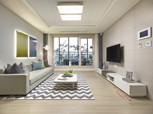 전용면적 59A㎡ 거실 내부 모습. 동문건설 제공