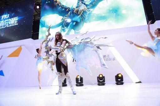 차이나조이2017 텐센트부스 '기적MU: 각성' 행사(출처=게임동아)