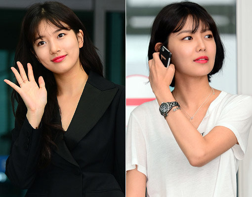 ‘시스루뱅’ 수지(왼쪽)와 수영. 스포츠동아DB