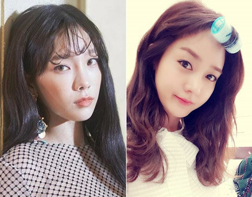 ‘컬리뱅’ 태연(왼쪽)과 성유리. 사진출처｜SM엔터테인먼트·성유리 인스타그램