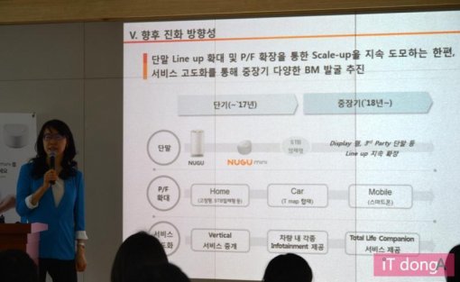 SK텔레콤 누구 미니를 설명하고 있는 박명순 AI서비스본부장 (출처: IT동아)