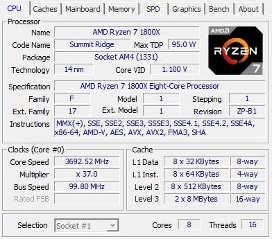 <오멘 880은 CPU로 AMD 라이젠7 1800X를 채택했다>(출처=IT동아)