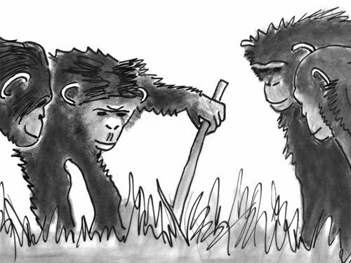 드 발 교수가 직접 그린 침팬지 그림. 김영사 제공