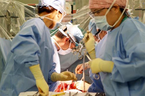 서울아산병원의 폐 이식 수술 모습