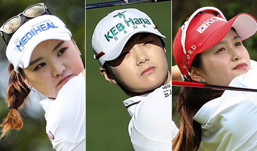 유소연-박성현-최혜진(왼쪽부터). 사진제공｜롯데·LPGA·KLPGA