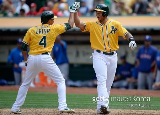 오클랜드 시절 초이스(오른쪽). 사진=게티이미지코리아