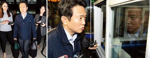 9월 19일 오후 7시쯤 아들의 옷가지가 든 가방을 들고 서울 성북경찰서를 찾은 남경필 경기도지사. [뉴스1, 뉴시스]