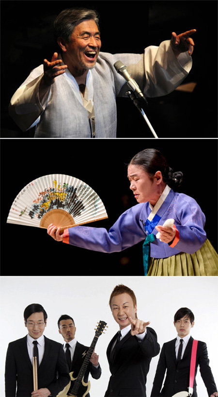 첫번째 사진부터 장사익, 안숙선, 노브레인.