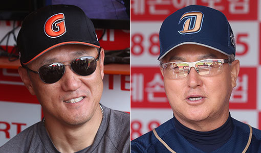 롯데 조원우 감독-NC 김경문 감독(오른쪽). 사진제공｜스포츠코리아