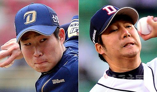 NC 이재학-두산 장원준(오른쪽). 스포츠동아DB