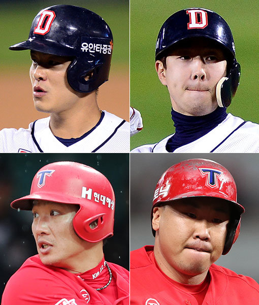 두산 민병헌-박건우-KIA 이범호-김주찬(왼쪽 상단부터 시계방향으로). 사진｜스포츠동아DB·스포츠코리아