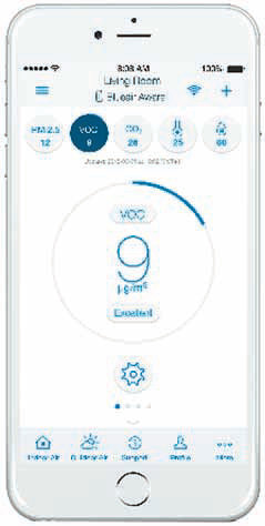 블루에어 ‘클래식 아이 시리즈’ ‘Blueair Friend’ 앱을 다운로드 해서 연동하면 실시간으로 공기질을 체크할 수 있다.