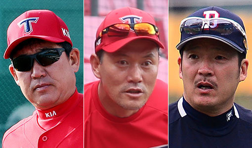 KIA 조계현 코치-김민호 코치-두산 최경환 코치(왼쪽부터). 사진｜스포츠동아DB·스포츠코리아