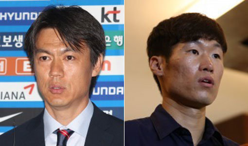 홍명보-박지성(오른쪽). 사진제공｜대한축구협회