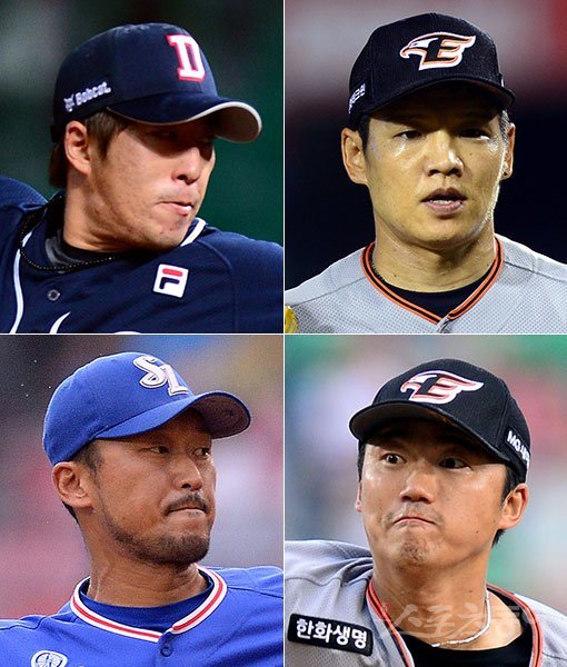 김승회-박정진-안영명-권오준(왼쪽 상단부터 시계방향으로). 스포츠동아DB