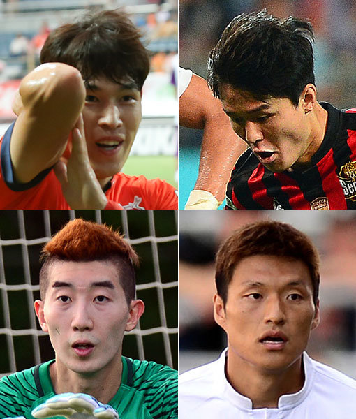 축구대표팀 이창민-주세종-이명주-조현우(왼쪽 상단부터 시계방향으로). 사진｜스포츠동아DB·제주 유나이티드