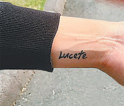 라틴어로 ‘밝게 빛나라’는 의미의 ‘Lucete’를 손목에 새긴 박성현. 마니아리포트 제공