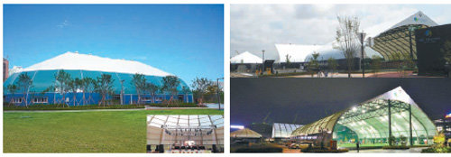 서울 탄천 물재생센터에 위치한 일원 에코센터(왼쪽 사진)과 일본 미야기현에 위치한 나토리 스포츠 파크.