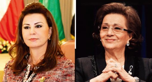 제인 엘아비디네 벤 알리 전 튀니지 대통령의 부인 레일라(왼쪽)와 호스니 무바라크 전 이집트 대통령의 부인 수전. 위키피디아