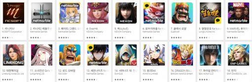 구글플레이 순위(출처=게임동아)