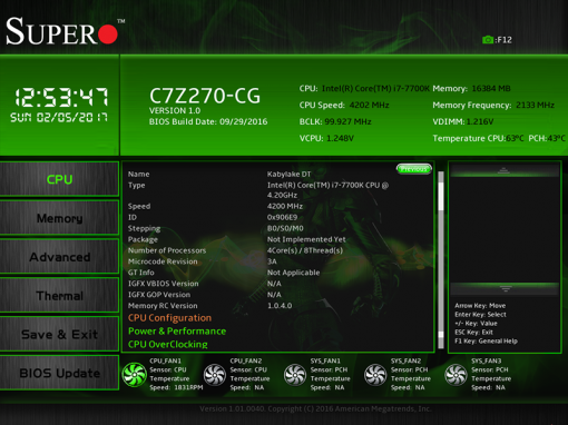슈퍼오 C7Z270-CG의 CPU 설정 항목.(출처=IT동아)