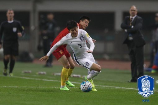 지난 3월 중국 창사에서 중국에 0-1로 패한 한국. 사진제공｜대한축구협회