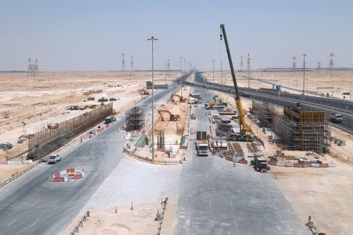 카타르 뉴오비탈 고속도로 현장 전경