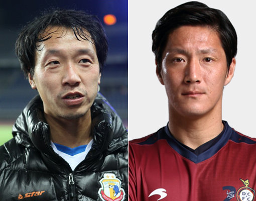 박진섭(왼쪽)-김진규. 사진제공｜실업축구연맹·대전 시티즌