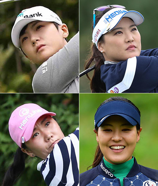 박성현-유소연-전인지-김인경(왼쪽 상단부터 시계방향으로). 사진제공｜KLPGA·LPGA·LG전자